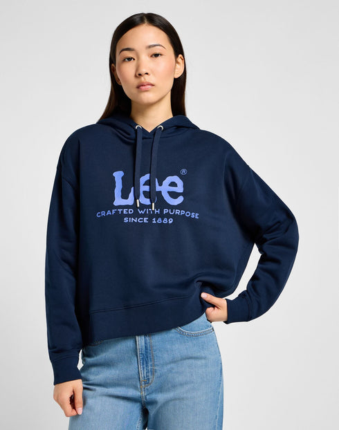 Lee Women's Logo Hoodie in Emperor Navy